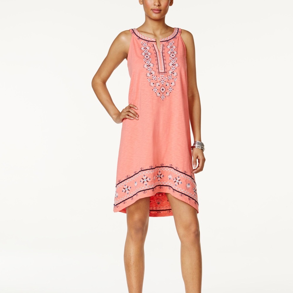 Style & Co Sleeveless Embroidered Tunic Dress NWOT